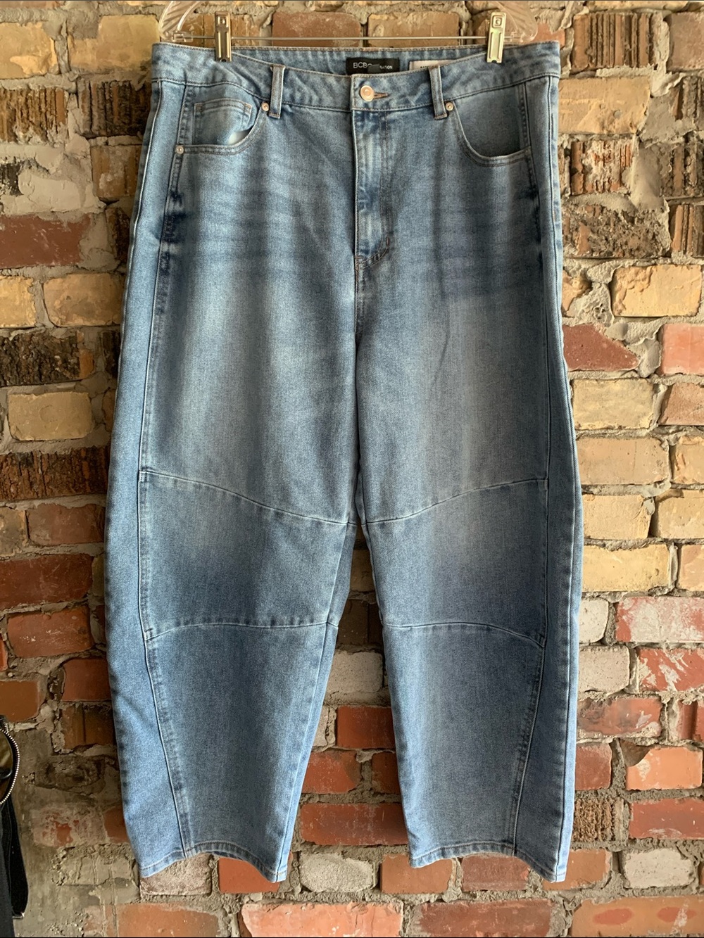 BCBG Barrel Relaxed Knee-Panel Jeans